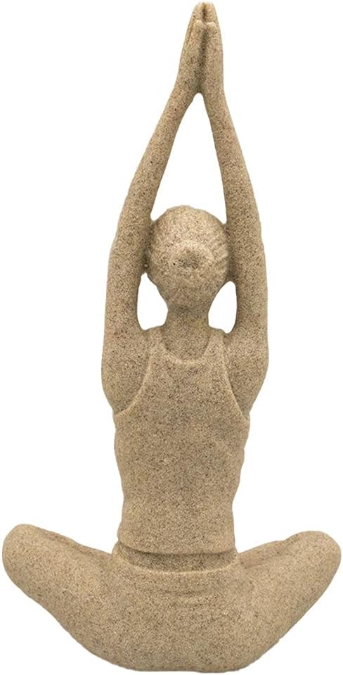 ANCLLO Statuen Skulptur Figuren Statuetten, kreatives Harz Seitwärts Gebet Yoga Mädchen Charakter Fi