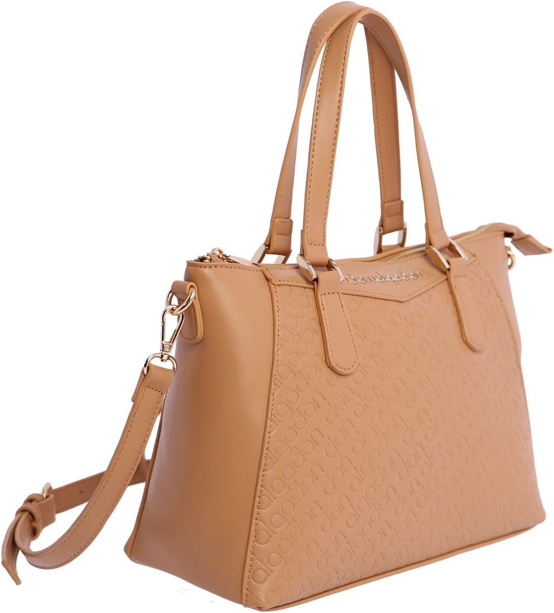 DON ALGODON Damen Lola Henkeltasche Schwarz Beige, Beige