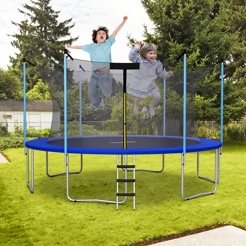 GYMAX Trampolin Ersatznetz 180cm Höhe, Sicherheitsnetz aus PE mit Reissverschluss, Schutzklammern, T