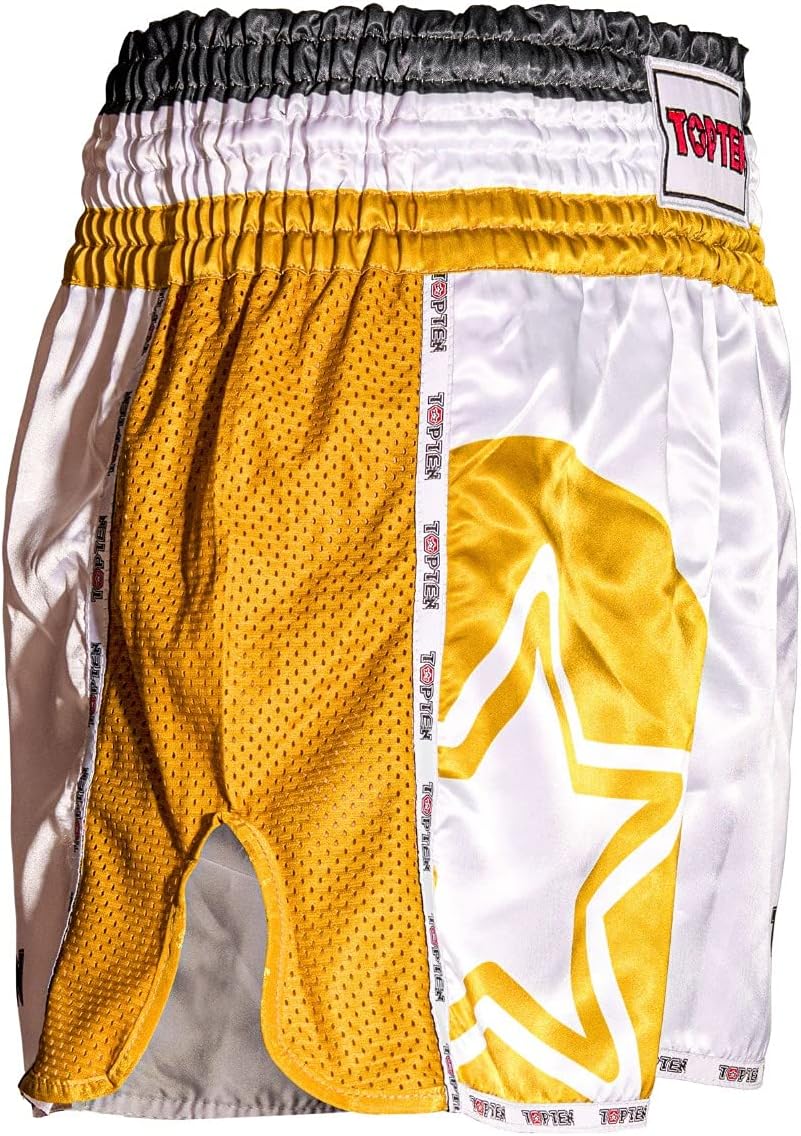 TopTen Thaibox-Shorts „Star“ L Weiss - Gold, L Weiss - Gold