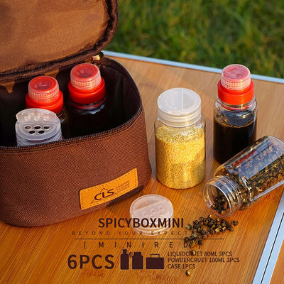 MKNZOME Outdoor Seasoning Gewürzbehälter Portable kleiner Salzstreuer BBQ Gewürzflasche Set Transpar