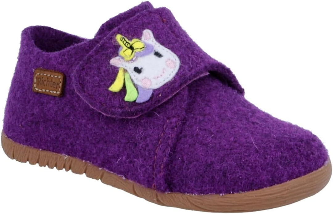 Richter Kinderschuhe Mädchen Filzi Hausschuh 29 EU Plum, 29 EU Plum