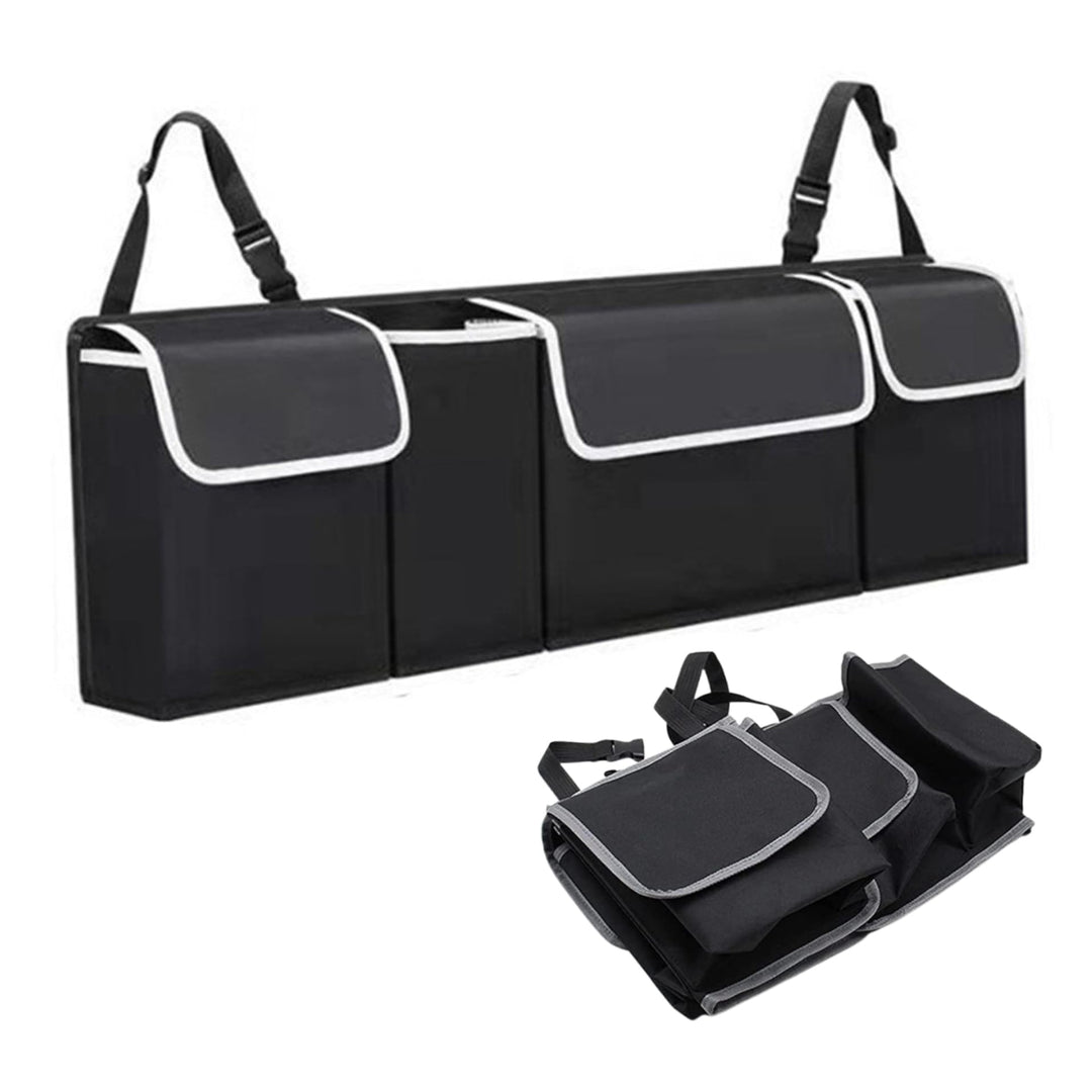 Kofferraum-Organizer, faltbar, Kofferraum-Organizer, faltbar, mit 4 Taschen, hängende Rücksitz-Aufbe