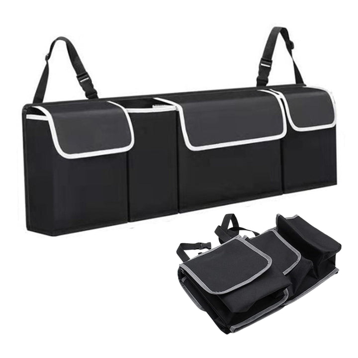 Kofferraum-Organizer, faltbar, Kofferraum-Organizer, faltbar, mit 4 Taschen, hängende Rücksitz-Aufbe