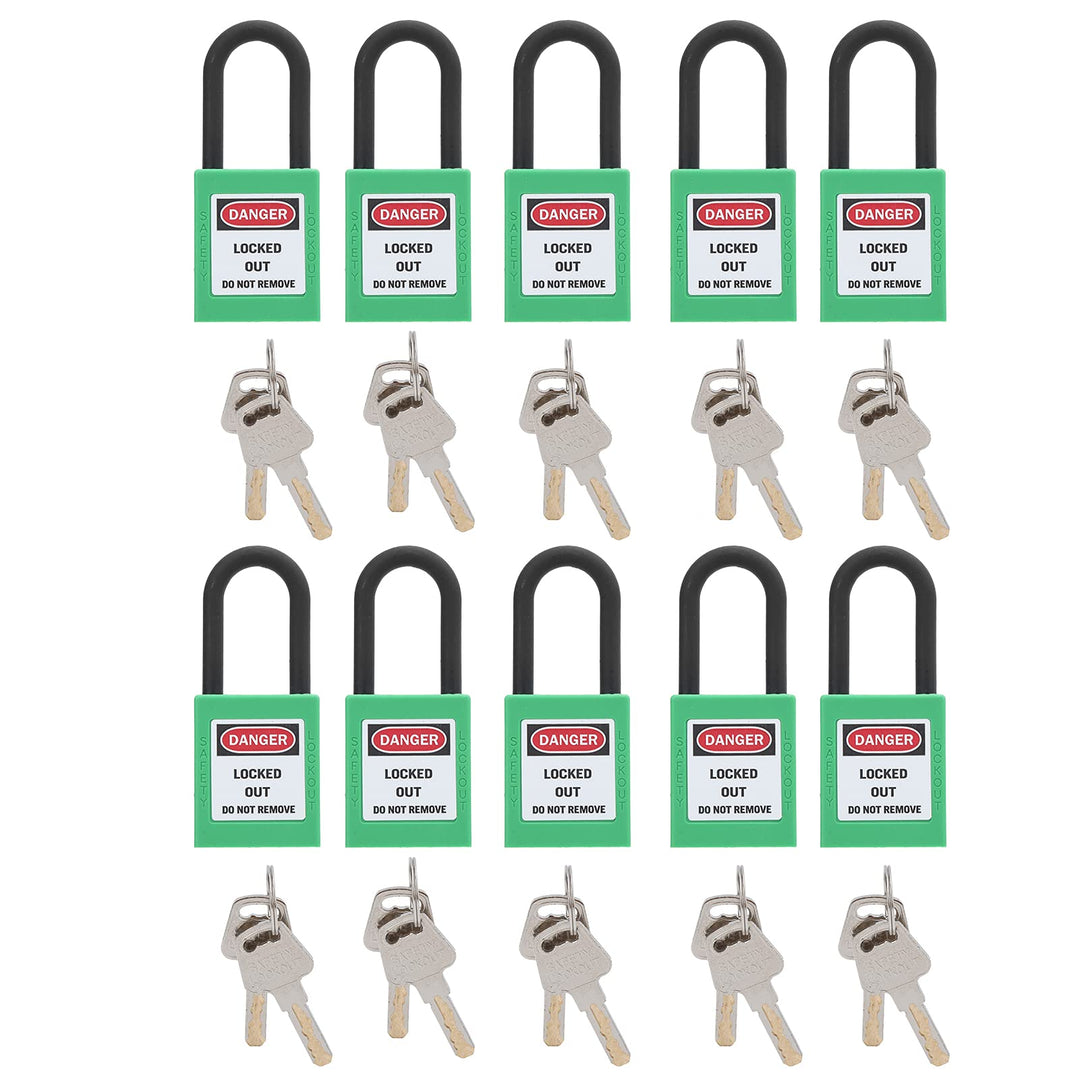 Lockout Tagout Schlösser 10Set Sicherheitsvorhängeschloss 2 Schlüssel Pro Schloss Technische Isolier