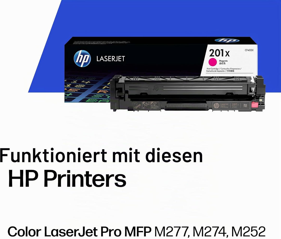HP 201X (CF403X) Rot Original Toner mit hoher Reichweite für HP Color Laserjet Pro M252, M274n, M277