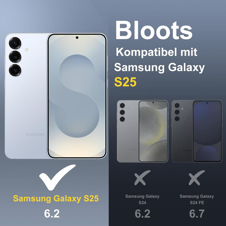 Hülle für Samsung Galaxy S25 Metal HandyHülle mit 2 Stück Displayschutzfolie,Galaxy S25 Cover 360 Gr