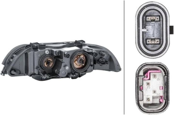 HELLA 1EJ 007 400-061 FF/Halogen-Hauptscheinwerfer - rechts - für u.a. BMW 5 (E39), Rechts