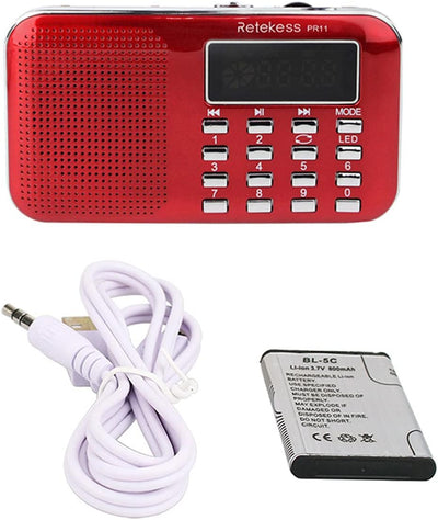 Retekess PR11 Tragbares Radio, FM AM Kleines Radio, Radio Batteriebetrieben, MP3 Player, Taschenlamp