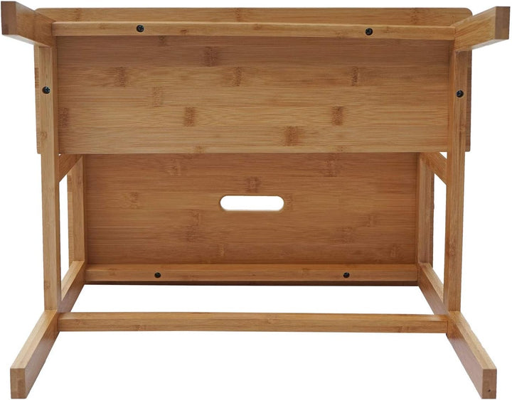 Tritthocker HWC-B87, Stufenhocker Trittbank Holzhocker, Bambus 43x47x38cm