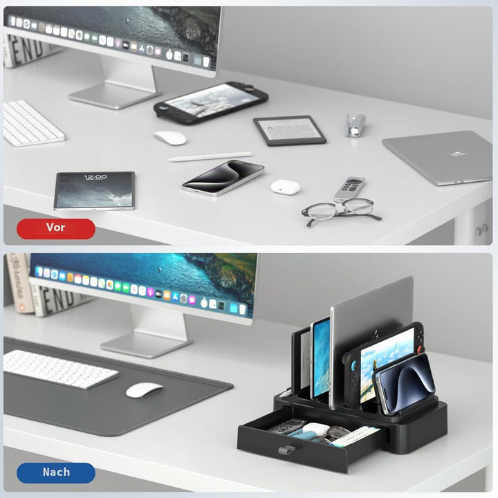 KDD Vertikaler Laptop Ständer mit Schublade – 7 in 1 Laptop Stand & Platzsparende MacBook Ständer mi