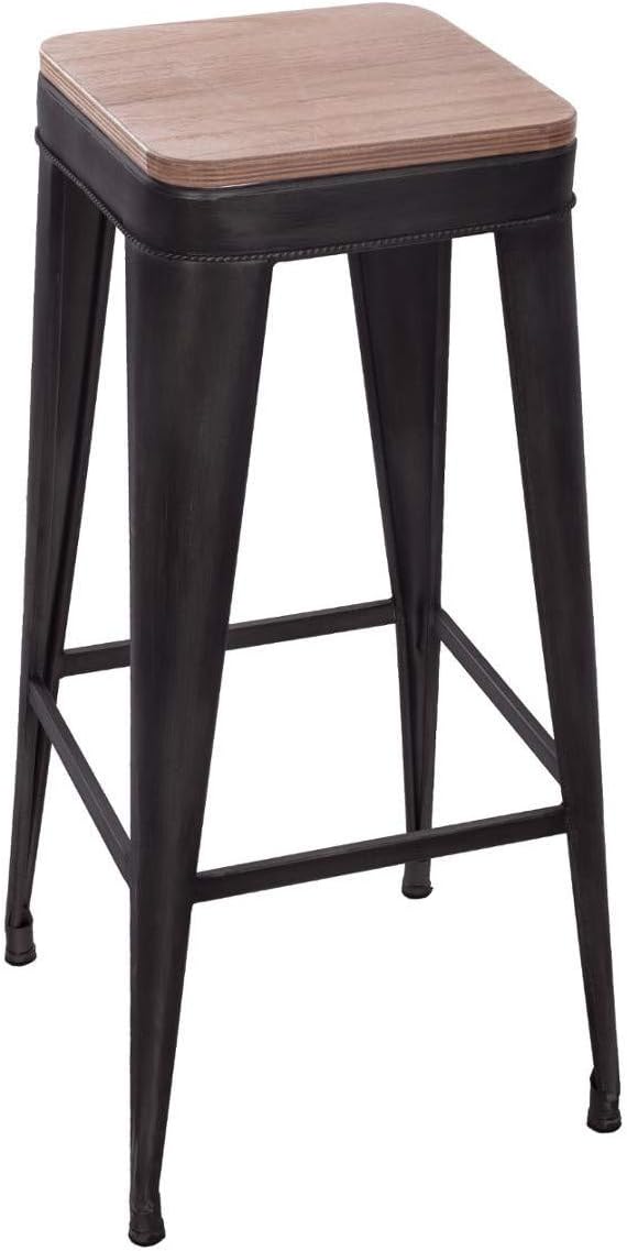 Joris Barhocker aus schwarzem Metall L. 39 x l. 39 x H. 79,5 cm Schwarz, L. 39 x l. 39 x H. 79,5 cm