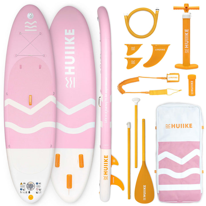 HUIIKE Stand Up Paddling Board mit Zubehör, Paddel, Finnen, Leash, Pumpe, Rucksack. SUP-Board Aufbla