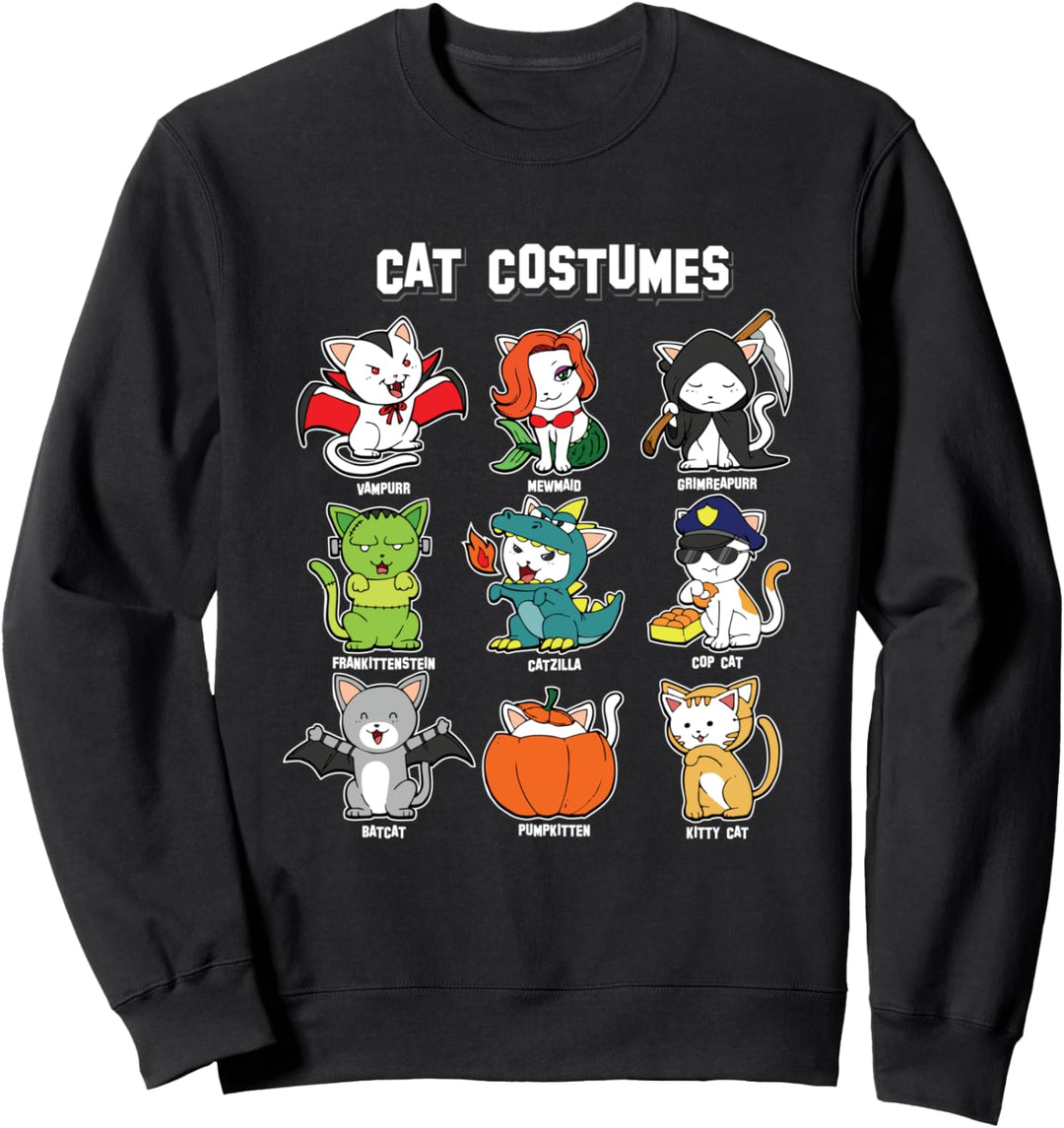 Katze Fantasie-Monster Kostüm Mietz Katzen Halloween Kostüme Sweatshirt