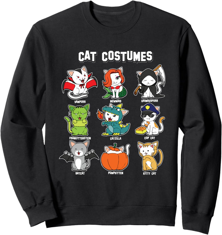 Katze Fantasie-Monster Kostüm Mietz Katzen Halloween Kostüme Sweatshirt