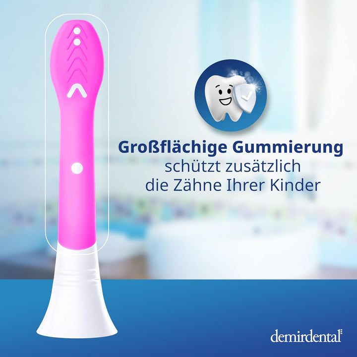 demirdental Kinder Ersatzbürsten passend für Philips Sonicare Kids, Compact Mini Bürstenköpfe für 3-