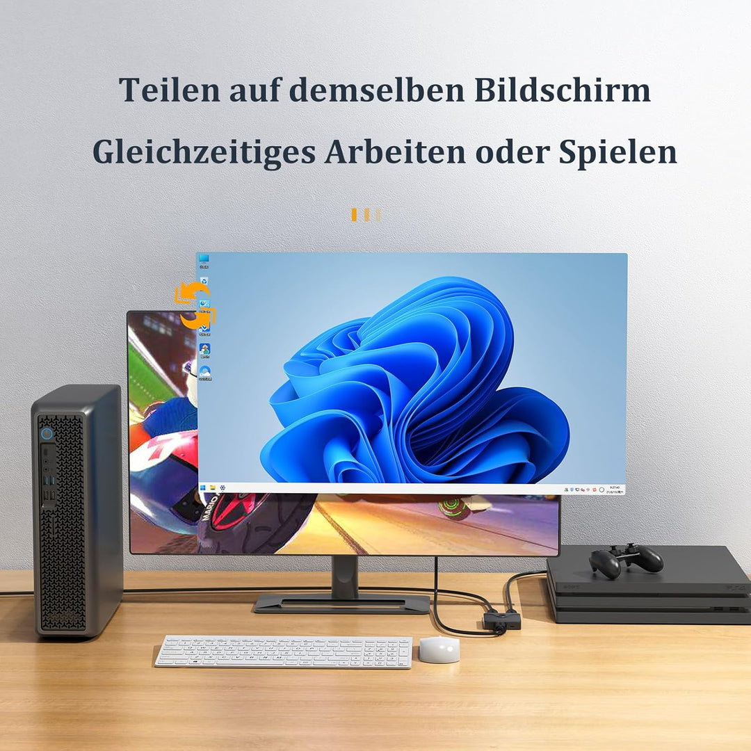 MT-VIKI 4K@60Hz DP Switch 2 in 1 Out Displayport Splitter 1 in 2 Out Displayport Umschalter mit eine