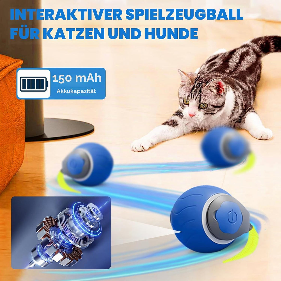 Interaktives Katzenspielzeug Matte mit 2 Elektrische Katzenspielzeug Bälle, Simuliertes Jagd katzens