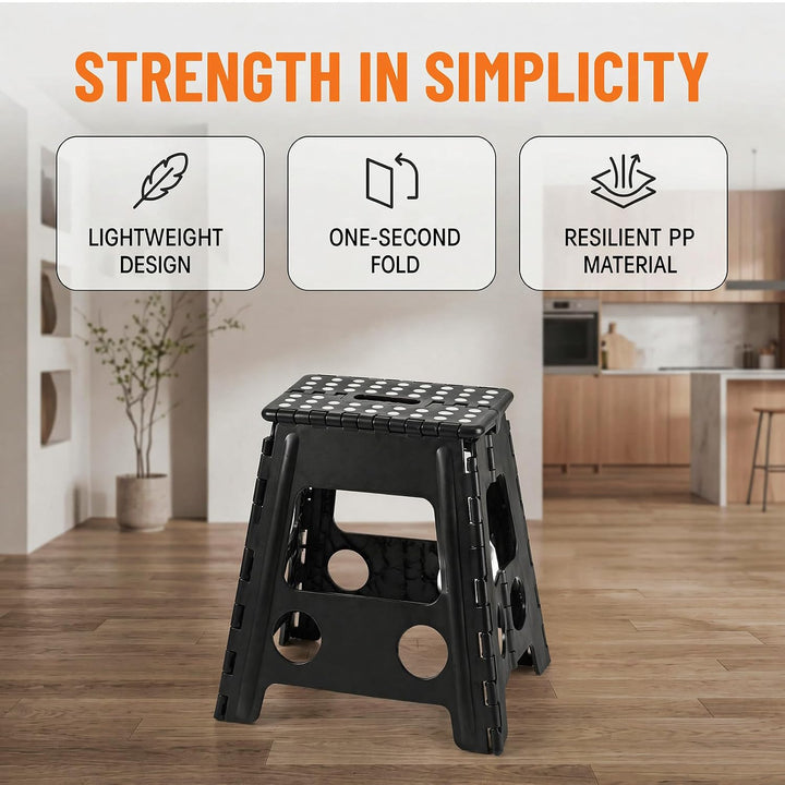 Klapphocker 45 cm,Hocker Klappbar Mit VerstäRktem Pp Kunststoff rutschfest,Schnelle Klappfunktion,Ei