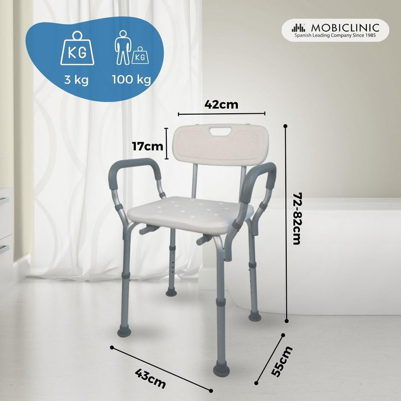 Mobiclinic, Modell Puerto, Badestuhl für Behinderte, Duschhilfe, Badehocker für Ältere, Badesit mit