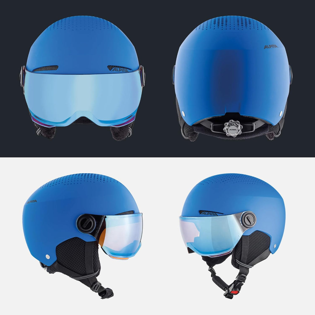 ALPINA ZUPO VISOR Q-LITE - Hochwertiger & Leichter Skihelm Mit Kontrastverstärkendem Visier Für Kind
