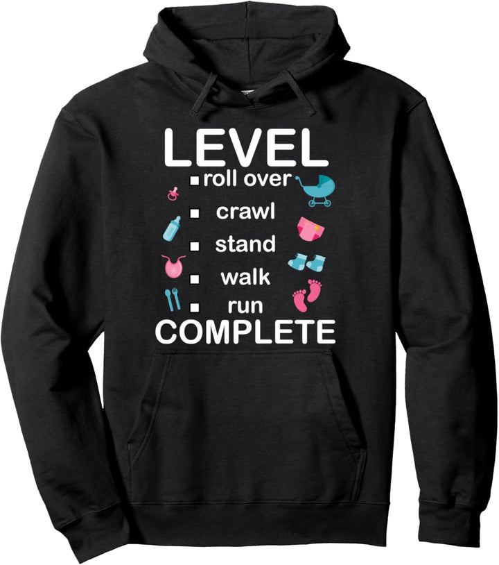 Level Beende Funny Mom Dad Baby Pullover Hoodie
