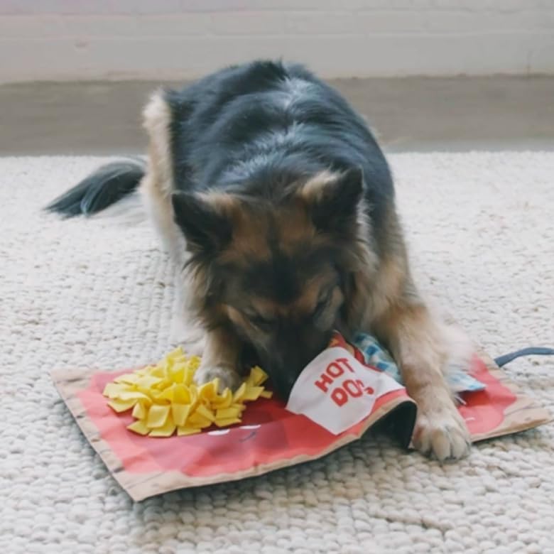Outward Hound Nina Ottosson Activity Matz Fast Food Fun - Spielmatte für Hunde - plüschig & unterhal