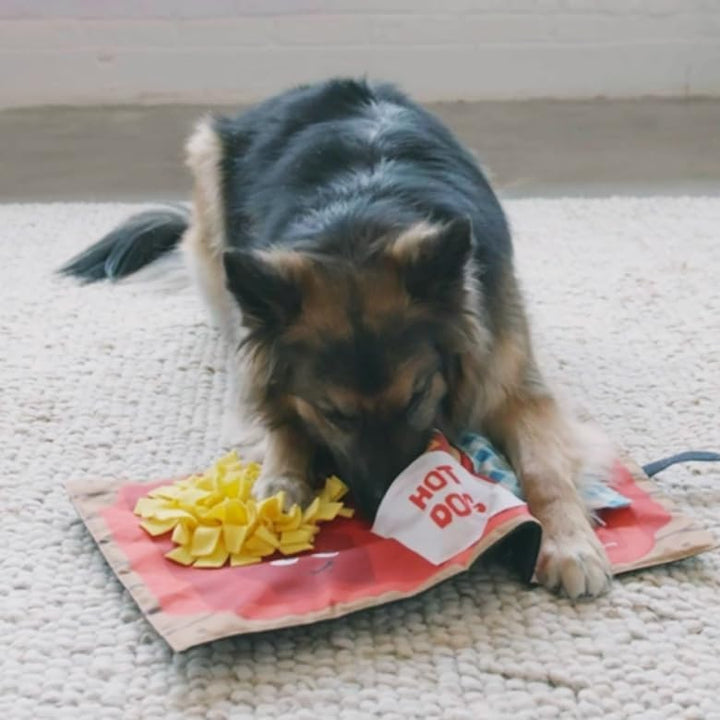 Outward Hound Nina Ottosson Activity Matz Fast Food Fun - Spielmatte für Hunde - plüschig & unterhal