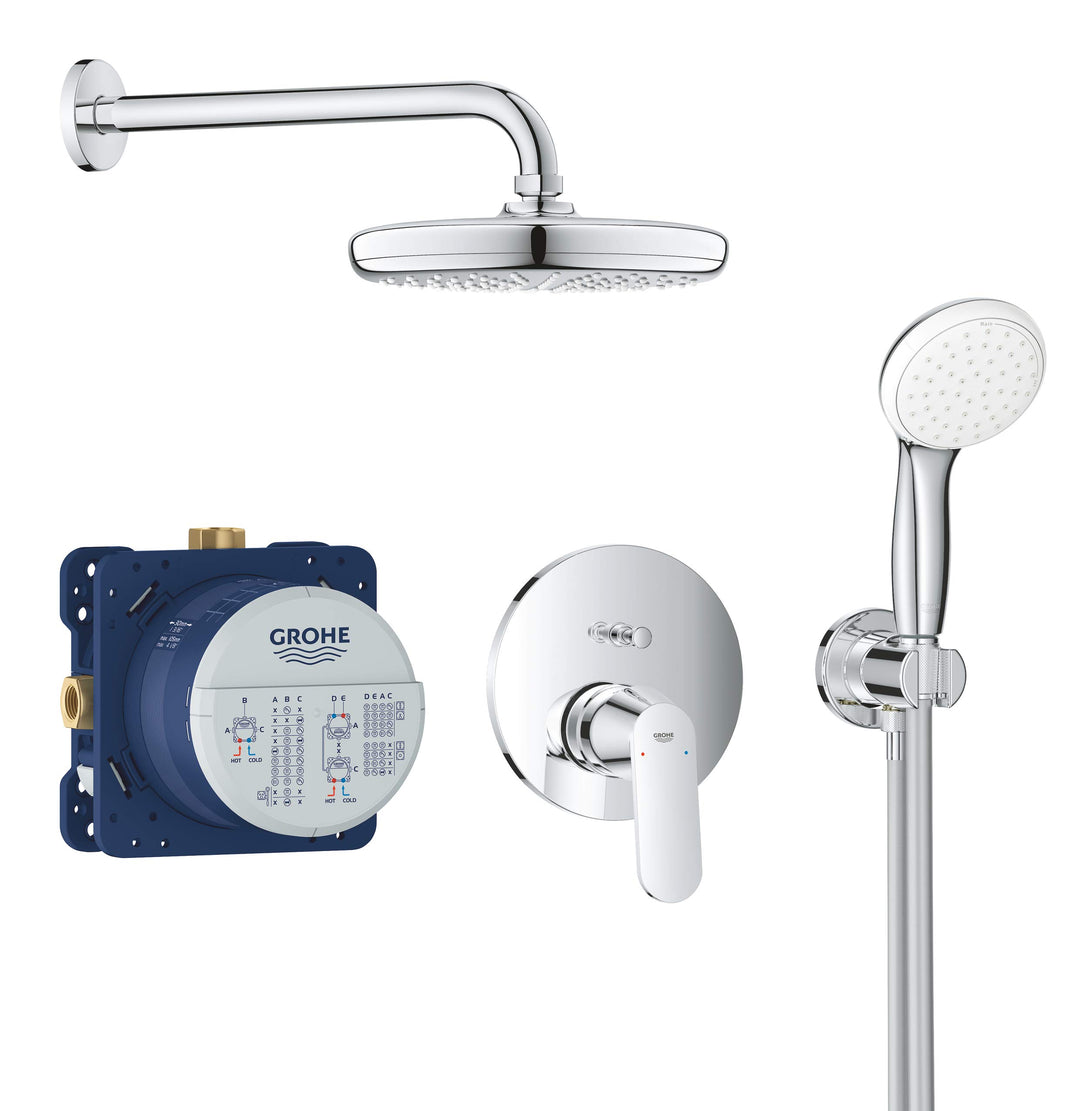 GROHE Eurosmart Cosmopolitan - Duschsystem Unterputz mit Tempesta 210 (wassersparend, 2 Strahlarten,