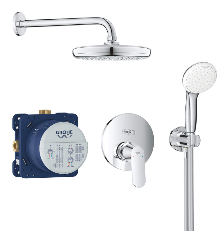 GROHE Eurosmart Cosmopolitan - Duschsystem Unterputz mit Tempesta 210 (wassersparend, 2 Strahlarten,