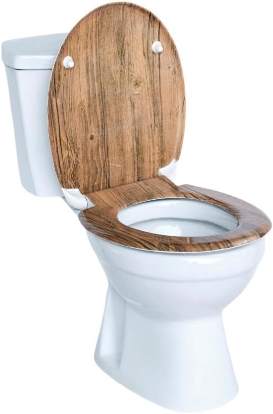 Duroplast WC-Sitz O-Form mit Absenkautomatik, Edelstahlscharnier, One-Touch-Schnellverschluss und ei