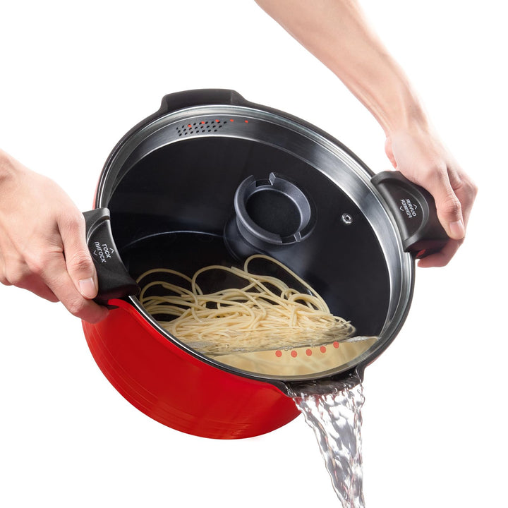 ROSSETTO Nudeltopf mit Siebeinsatz Kochtopf gross 28 cm Spargeltopf Induktion mit Siebdeckel Spaghet