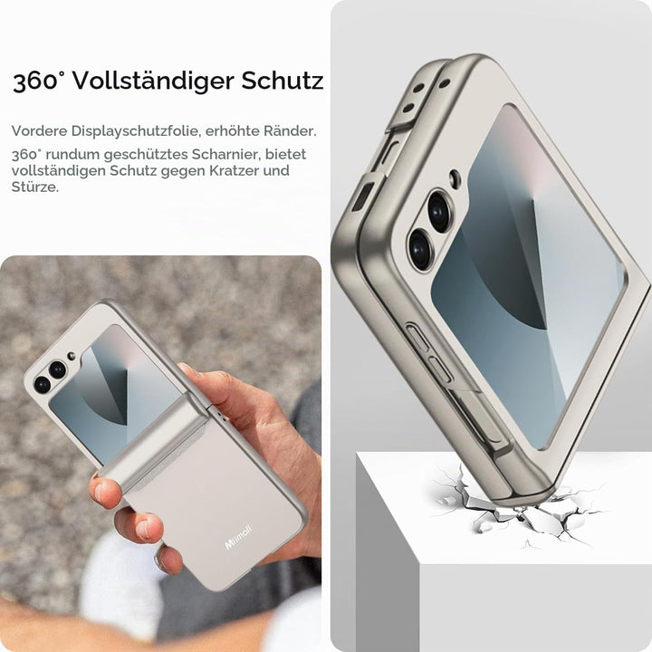 Miimall Kompatibel mit Samsung Galaxy Z Flip 6/Flip7 FE Hülle mit Scharnierschutz Magnetischer [Exte