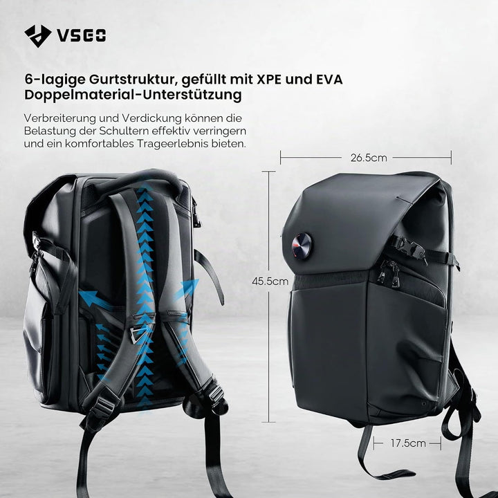 VSGO Camera Backpack Professional DSLR/SLR 20L Large Capacity Backpack Compatible with Sony Canon Ni