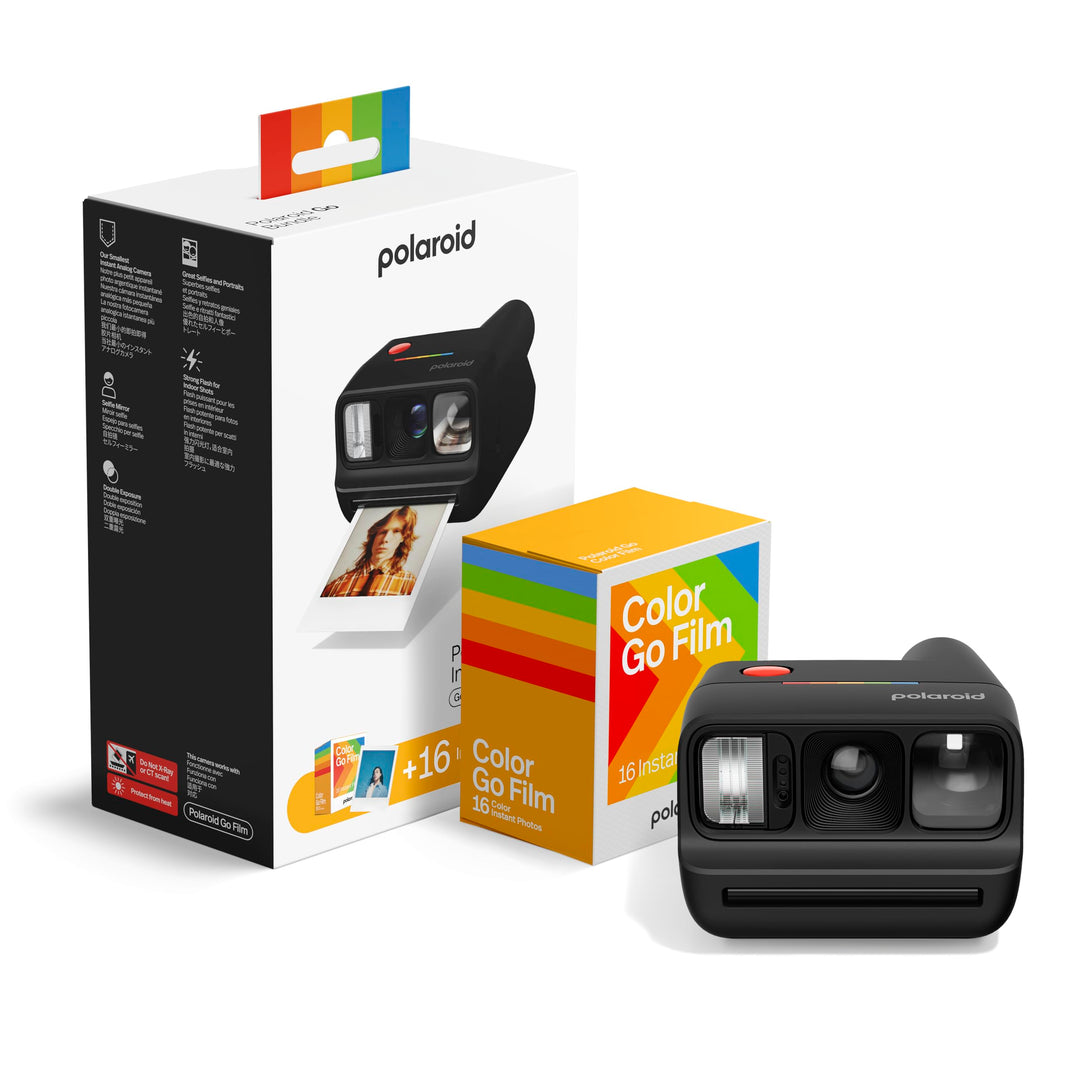 Polaroid - Bundle Sofortbildkamera Go Gen 3 Schwarz + Go Farbfilm (16 Fotos) Black, Black
