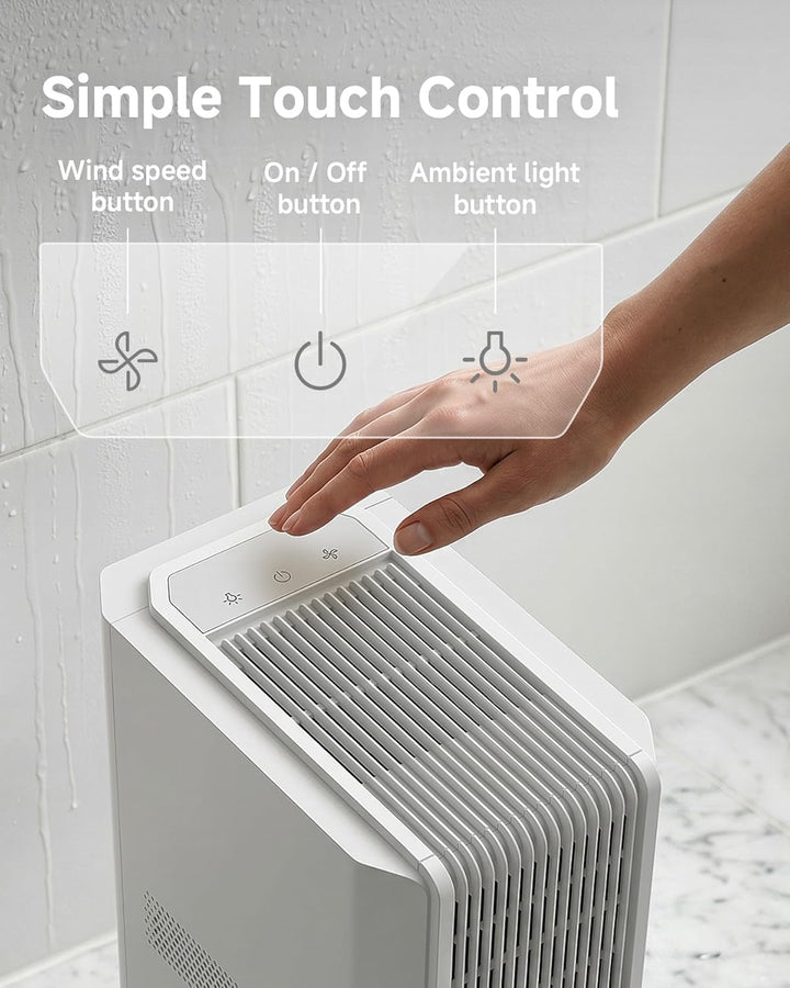 EasyAcc Badezimmer Luftentfeuchter Elektrisch 2000mL Innovativer Luftentfeuchter 1,3L/Tag, Effizient