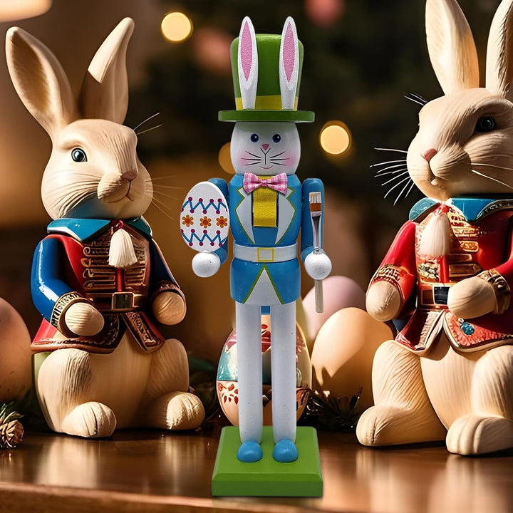 Generisch Nussknackers Ostern 30 cm Osterhase Nussknackers Figuren Osterdeko Easter Bunny Nutcracker