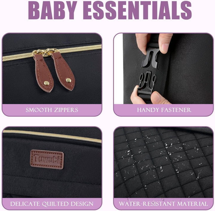 Tuwubi Wickeltasche Rucksack mit Schnullertasche, grosse Reise-Wickeltasche für Mama und Papa, multi