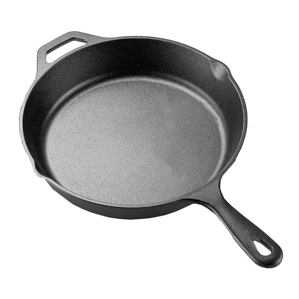 La Cuisine 62000 Cast Iron 25cm Skillet Frying Pan – Matte-Black Enamel coating Thermal Resistant Si