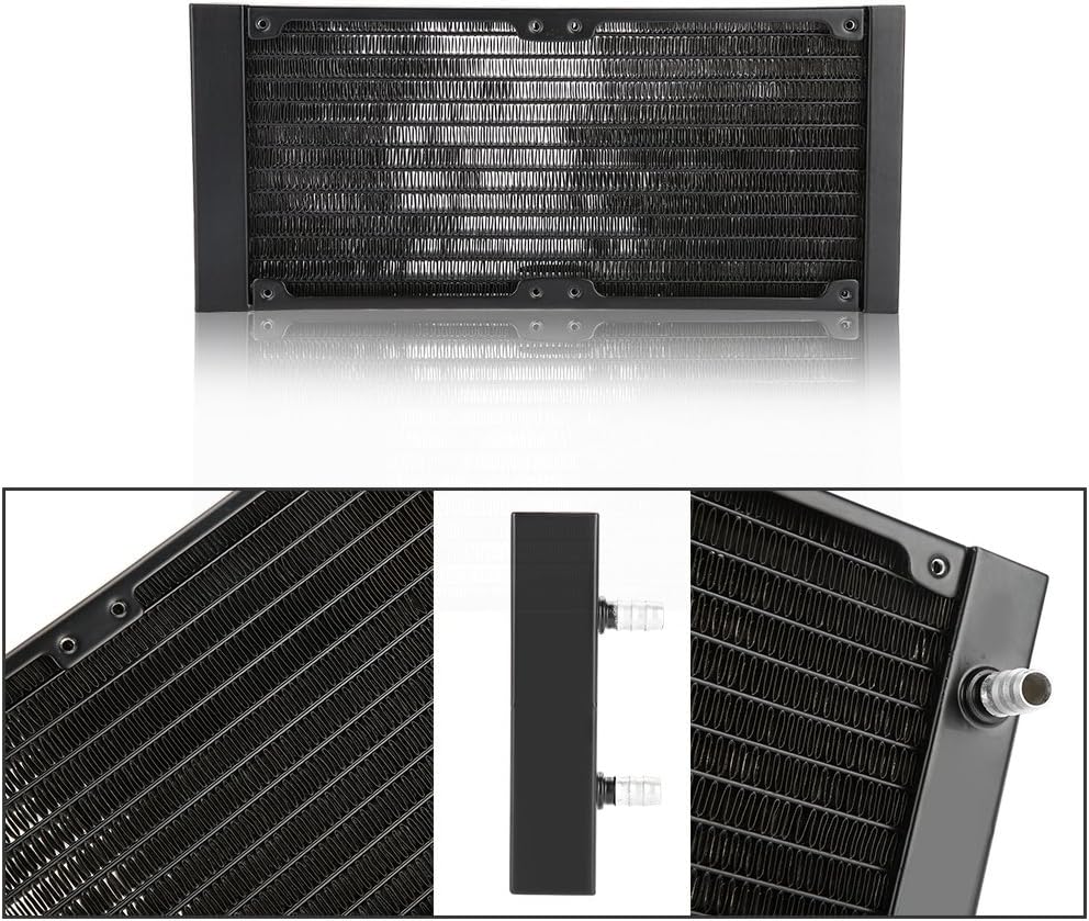 Richer-R 120mm/240mm/360mm Aluminium Radiator, Aluminiumheizkörper 12 Röhren PC Wasserkühlung Heizkö
