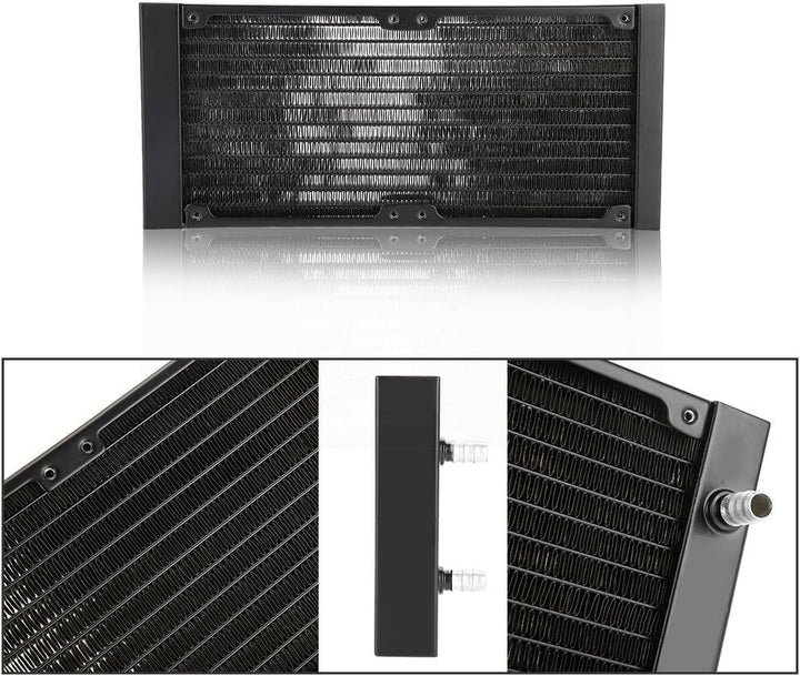 Richer-R 120mm/240mm/360mm Aluminium Radiator, Aluminiumheizkörper 12 Röhren PC Wasserkühlung Heizkö