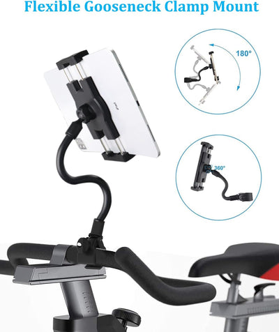 Oilcan Crosstrainer Tablet Halterung, Hometrainer Fahrradhalterung Tablet mit Verstellbare Lang Schw