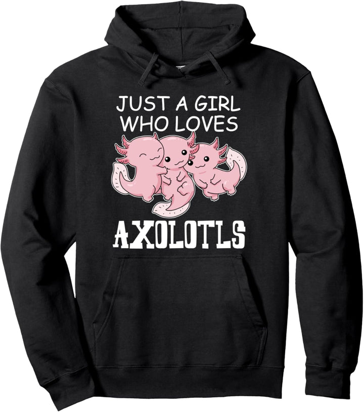 Axolotl Geschenk Mädchen Axolotl Hoodie Frauen Axolotl Pullover Hoodie