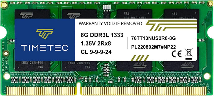 Timetec 8GB DDR3 1333MHz PC3-10600 Non-ECC Unbuffered 1.5V CL9 2Rx8 Dual Rank 204 Pin SODIMM Laptop