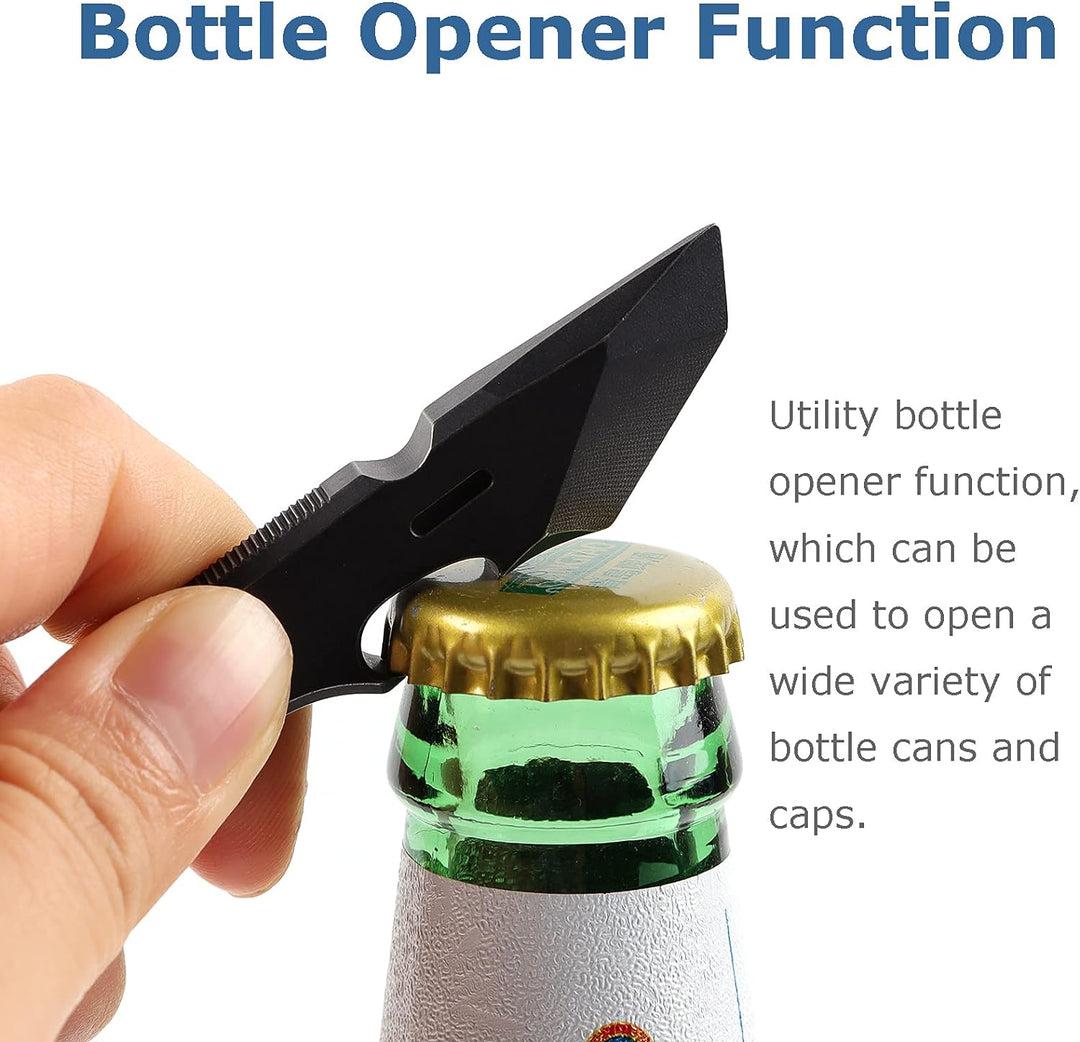 Titan Hebelstange EDC Multifunktionswerkzeug mit Flaschenöffner, Boxöffner, Clip-Funktion, Schwarz,