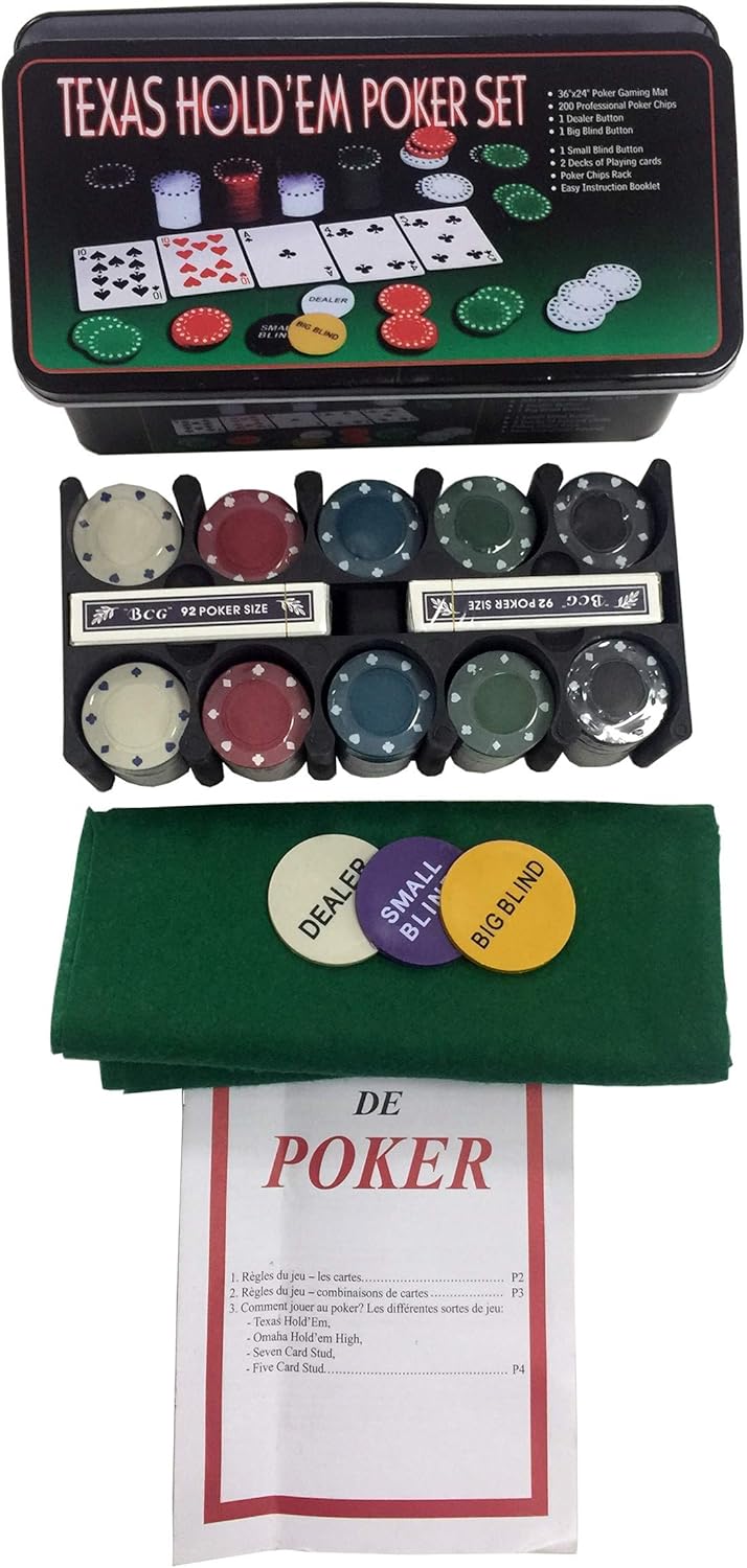 AK Sport 0603013 Texas Hold‘Em Poker Set, Schwarz