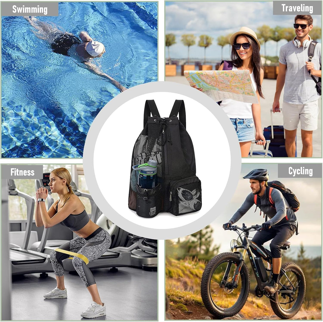Schwimmbeutel Wasserdicht Kinder, Swimming Bag, Tasche Schwimmunterricht Kinder, Mesh Schwimmrucksac