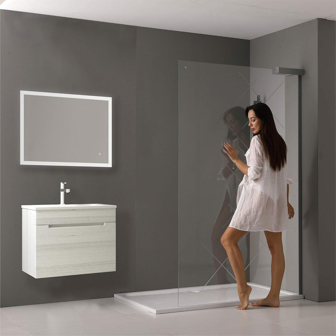 AQUABATOS® Badspiegel LED Beleuchtung Wandspiegel Dimmbar Badezimmerspiegel mit Touchschalter (60 x