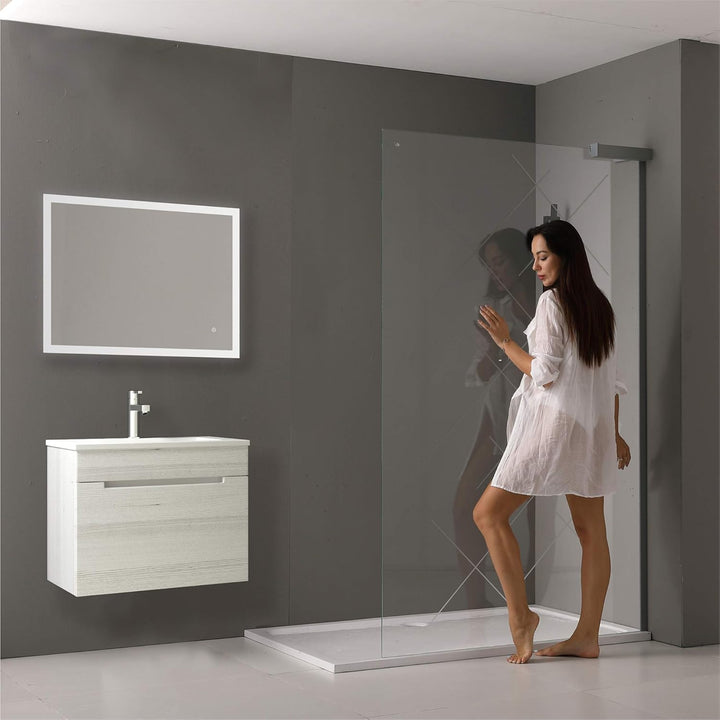 AQUABATOS® Badspiegel LED Beleuchtung Wandspiegel Dimmbar Badezimmerspiegel mit Touchschalter (60 x