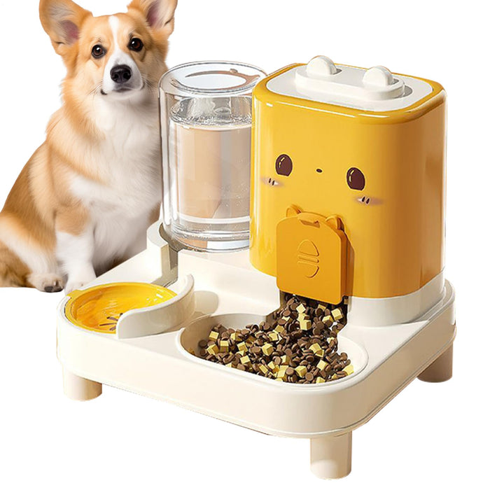 Katzenfutterautomat | 2 In 1 Automatischer Futterautomat Für Haustiere | Abnehmbarer Wasserspender F